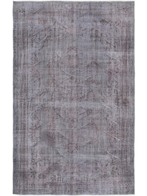 Hali.Net 182x297 cm Sarı Gri Bitkisel Vintage Eskitme Halı | Salon Yatak Odası Halısı | Hav Vermez | UNİQUE-13592