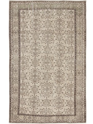Hali.Net 188x292 cm Gri Vintage Anadolu Yün Halı | Salon Yatak Odası Halısı | Doğal Yün El Yapımı El Dokuma Hav Vermez | UNİQUE-7335