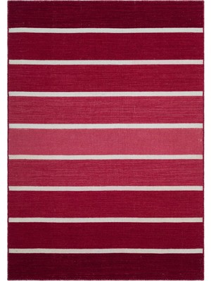 Hali.Net Teselya Bej Çizgili Yün Modern Desenli Yün Hav Toz Vermez Leke Tutmayan Salon Yolluk Mutfak El Dokuma Halı