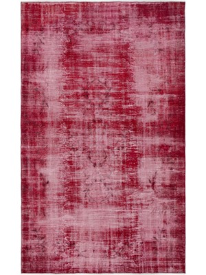 Hali.Net Boheimkirchen Kırmızı Göbekli Tensel Modern Desenli Yün Hav Toz Vermez Leke Tutmayan Salon Yolluk Mutfak El Dokuma Halı