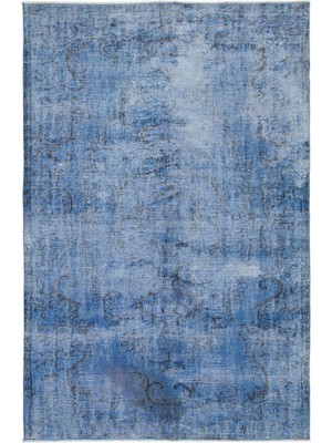Hali.Net 164x256 cm Bej Mavi Soyut Vintage Eskitme Halı | Salon Yatak Odası Halısı | Hav Vermez | UNİQUE-18815