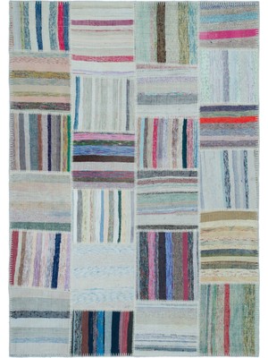 Hali.Net Iskece Mavi Eskitme Yün Modern Desenli Yün Hav Toz Vermez Leke Tutmayan Salon Yolluk Mutfak El Dokuma Halı