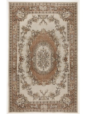 Hali.Net 187x300 cm Gri Vintage Anadolu Yün Halı | Salon Yatak Odası Halısı | Doğal Yün El Yapımı El Dokuma Hav Vermez | UNİQUE-4204