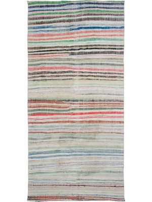 Hali.Net 161x331 cm Mavi Vintage Anadolu Eskitme Yün Halı | Salon Yatak Odası Halısı | Doğal Yün El Yapımı El Dokuma Hav Vermez | UNİQUE-32392