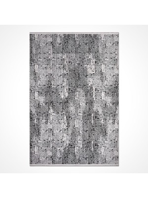 Hali.Net 80x150 cm Siyah Silver Pamuk Yıkanabilir Klasik Halı | Mutfak Balkon Yatak Odası Halısı | Leke Tutmaz Hipoalerjenik | SİLVER-16600K