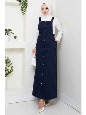 Boydan Düğmeli Gabardin Jile 1552 - Lacivert