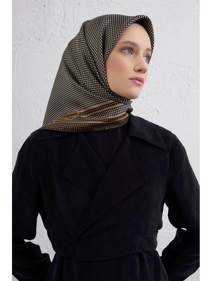 Armine Klasik Desenli Saf Ipek Twill Eşarp 9404D 02