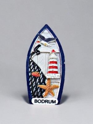 Bodrum Temalı Kabartmalı Polyester Magnet. 4cm x 8,5cm.