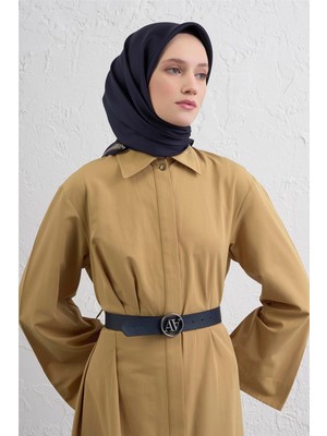 Armine Su Yolu Desenli Saf Ipek Twill Eşarp 9444D 01