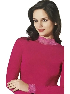 Şahinler Kadın Dantelli Uzun Kollu Body B623