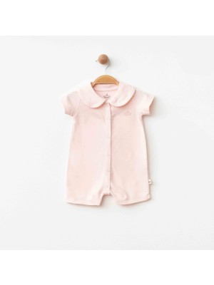 Bebe Yaka Kısa Tulum Pembe