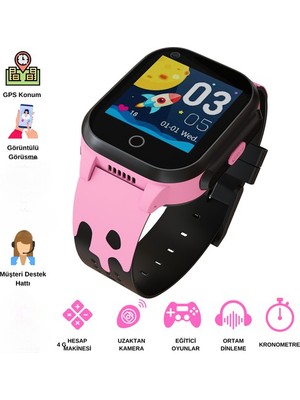 Jetzu Uz 4g Görüntülü Görüşme Özellikli ve Gps Konum Takipli Sim Kartlı Akıllı Çocuk Saati
