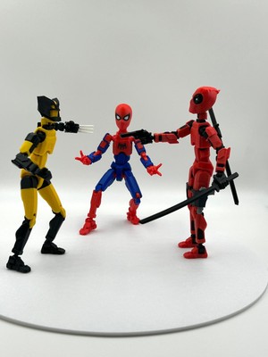 Deadpool, Spider Man & Wolverine – Üçlü Marvel Kahraman Dummy Figür Seti