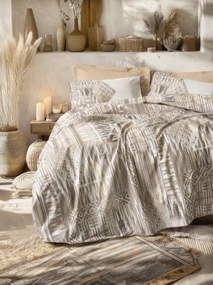 Cotton Box Ethnic Tek Kişilik Nevresim Takımı Amara Karamel