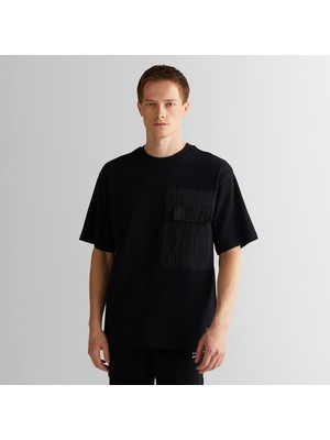 Gant Erkek Siyah Relaxed Fit Bisiklet Yaka Logolu T-Shirt