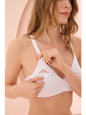 Beyaz Dikişsiz Emzirme Sütyeni