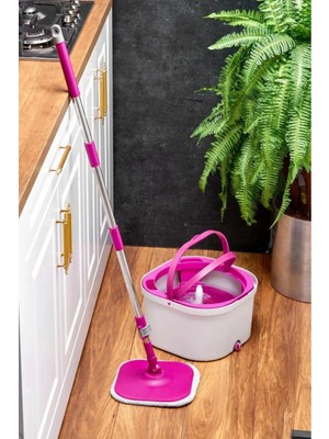 Royal Gross Çift Kovalı Mop Temizlik Seti Kendini Sıkan Mikrofiber Paspas ile Ergonomik Tasarım
