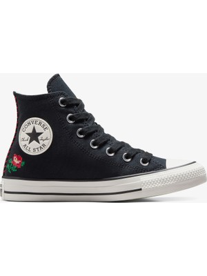 Converse Chuck Taylor Rose Cross Stich Unisex Siyah Sneaker