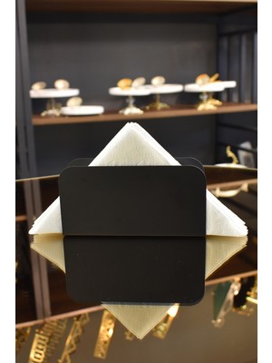 Dikdörtgen Model Siyah Metal Peçetelik