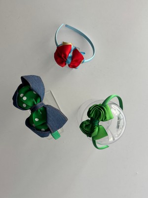 Kalben Accessories Kız Çocuk Fiyonklu Taç Seti (3 Parça) – Okul & Doğum Günü Hediyesi