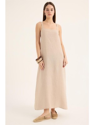 Keten Uzun Elbise