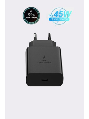 Samsung Galaxy A36 A56 5g Uyumlu 45W Süper Hızlı Şarj Aleti Cihazı Adaptörü(Başlık) Pd