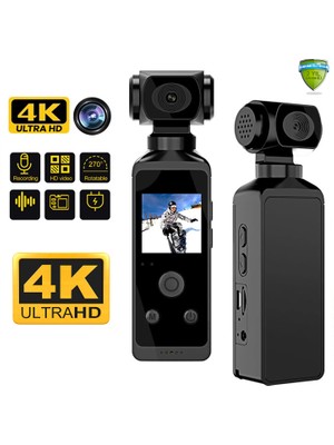 Robeve 4K Ultra Hd Aksiyon Kamerası – 270° Geniş Açı - Döner Klips - Su Geçirmez Kılıf - Wifi Kamera - Mikrofon - Micro Sd Uyumlu