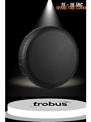 Trobus 15-16 Inç Lastikler Için Stepne Kılıfı – Dayanıklı Siyah Suni Deri Koruma