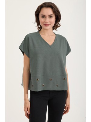 Etek Ucu Kuş Gözü Tshirt