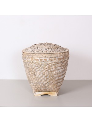 Mylamp Kadem Rattan Beyaz Sepet 45X55 cm (L)