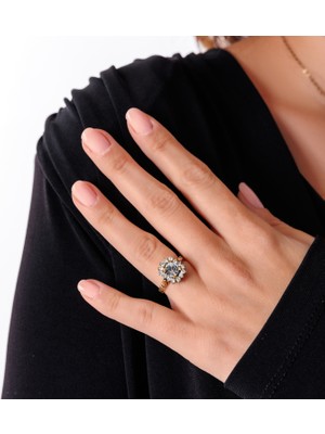 Atelier Leo Handmade Jewellery Harmoni Baget Bakır El Yapımı Kristal Taşlı Kararma Yapmaz Kadın Yüzük Kutulu