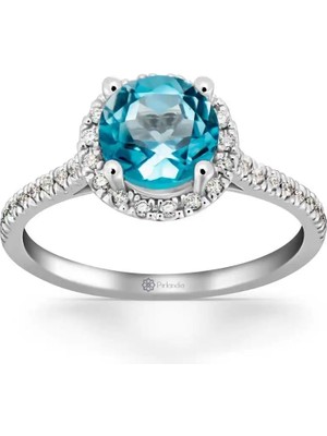 Pırlandia 2,00 Karat Pırlanta Blue Topaz Yüzük