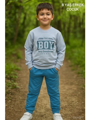 Boy Baskı 2 Ip Erkek Çocuk Eşofman Takım