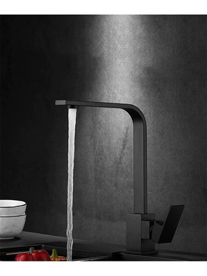 Krom Kare Siyah Modern Mutfak Bataryası