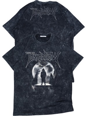 Unisex Hurry Up Tomorrow Ense Baskılı Yıkamalı T-Shirt, Oversize The Weeknd Temalı Vintage Tişört