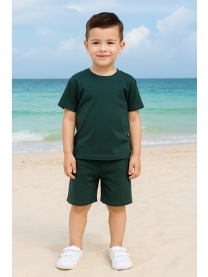 MB Kids Fitillli Şortlu Basic Kız Erkek Çocuk Yazlık Şortlu Takım