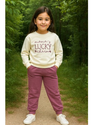 Lucky Baskı 2 Ip Kız Çocuk Eşofman Takım