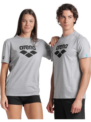 Logo Unisex Gri Günlük Stil T-Shirt 009387550