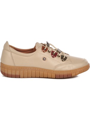 Aspor Bej Hakiki Deri Kadın Casual Ayakkabı