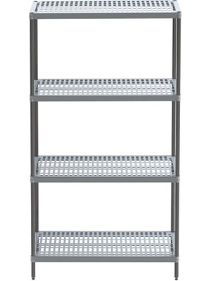 4 Katlı Plastik Paslanmaz Krom Tel Raf, Otel Rafı, Soğuk Oda Rafı -Elektrostatik Şase