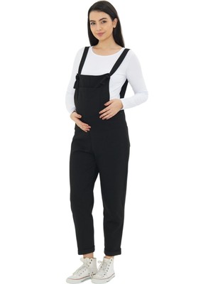 Luvmabelly Kadın MYRA6160 Çelik Örme Hamile Salopet Uzun Kol Düz Desen Rahat Kullanım