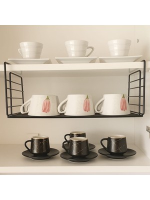 Metal  Siyah Dolap Içine Asılabilen Raf