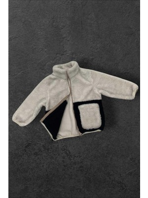 Erkek Çocuk Peluş Cepli Fermuarlı Welsoft Kışlık Mont