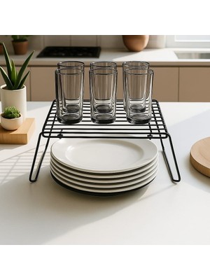 Metal Siyah Düzenleyici Raf ( Büyük)