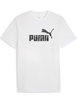 Puma Ess Camo Tee Beyaz Erkek Kısa Kol T-Shirt
