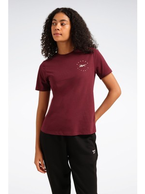 Reebok Q3 Id Tee Bordo Kadın Kısa Kol T-Shirt