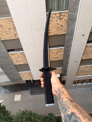 Chamelon Studio Tanjiro Katlanabilir 3D Kılıç Oyuncak Katana Gri - Siyah Plastik 150 gr Dayanıklı Tasarım