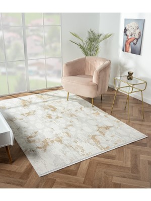 Nexus NX008A Krem Halı Modern Desen Antialerjik Pamuk Taban Salon Halısı Yatak Odası Mutfak Koridor