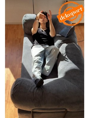 Comfort Kanepe Yatak Olabilen Fitilli Kadife Yıkanır Silinir Aktivite KOLTUĞU90X180 cm 50 Dns Bondex