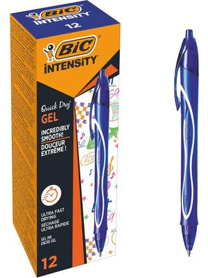 Gel-Ocity Quick Dry Hizli Kuruyan Jel Kalem 12'li Kutu Mavi, 0.7 mm Orta Kalınlıkta Uç, Hızlıca Kuruyan Jel Mürekkep